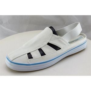 City Sneaks Sz 7.5 M White Gladiator‎ Fabric Women Sandals